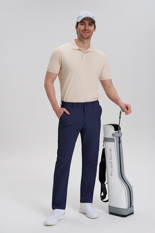 CNBQDD Mens Golf Pants Lightweight Dress Pants for Men Casual Slacks Quick Dry Work Dress Pants 4 Pockets, 30"/32"/34" Inseam(Dark Blue, 42Wx32L) by CNBQDD - Used condition - Image 6