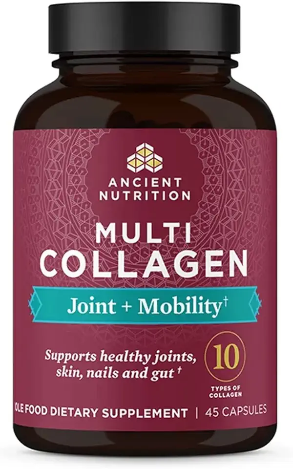 Ancient Nutrition Collagen Pills for Joint Support, Multi Collagen Capsules 45 Ct, Joint + Mobility, Supports Joints, Skin &amp; Nails, Exercise Recovery, Paleo and Keto Friendly, Gluten Free