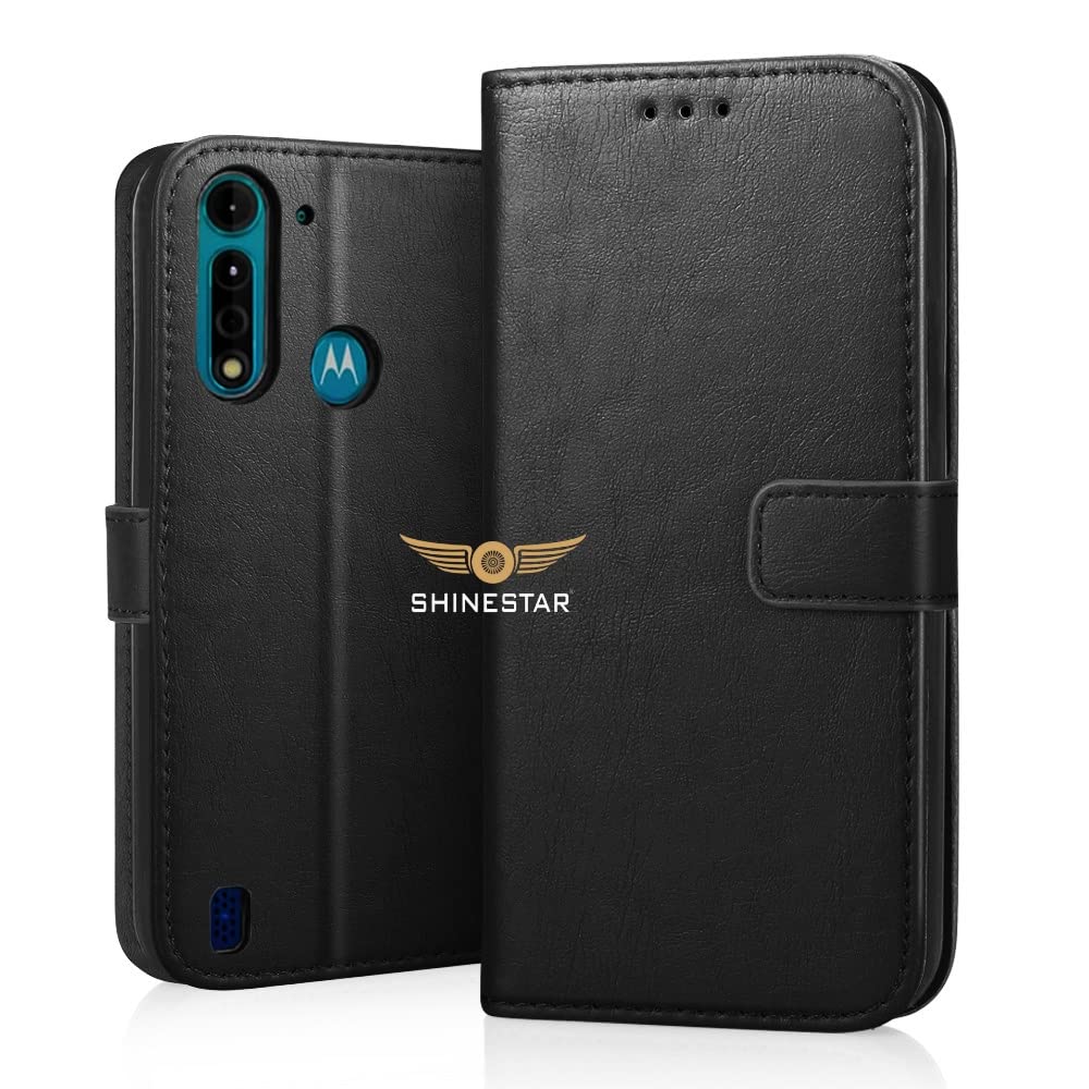 SHINESTAR Motorola Moto G8 Power Lite Flip Back Cover | PU Leather Flip Cover Wallet Case with TPU Silicone Case Back Cover for Motorola Moto G8 Power Lite - Classy Black (B0BSH58BWD) Amazon Price History, Amazon Price Tracker
