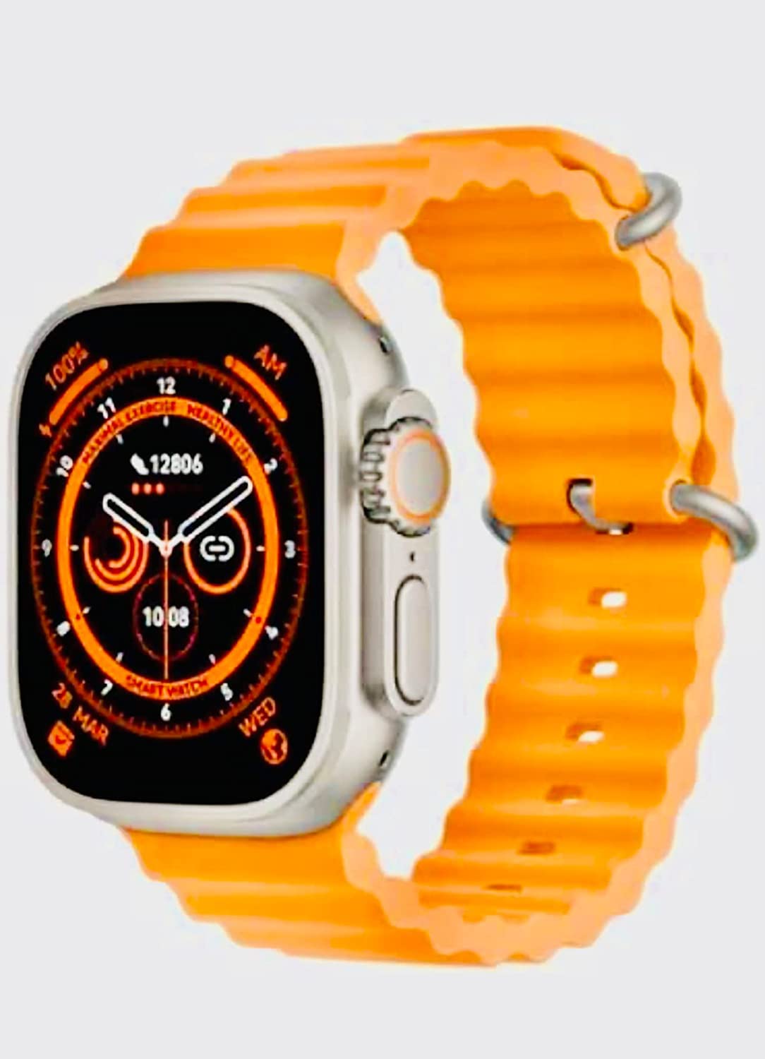 the fab STOREAw-8 Ultra Smartwatch 8 Series 2” Hd screen Customize Dial large Capacity battery Dual strap Black &orange