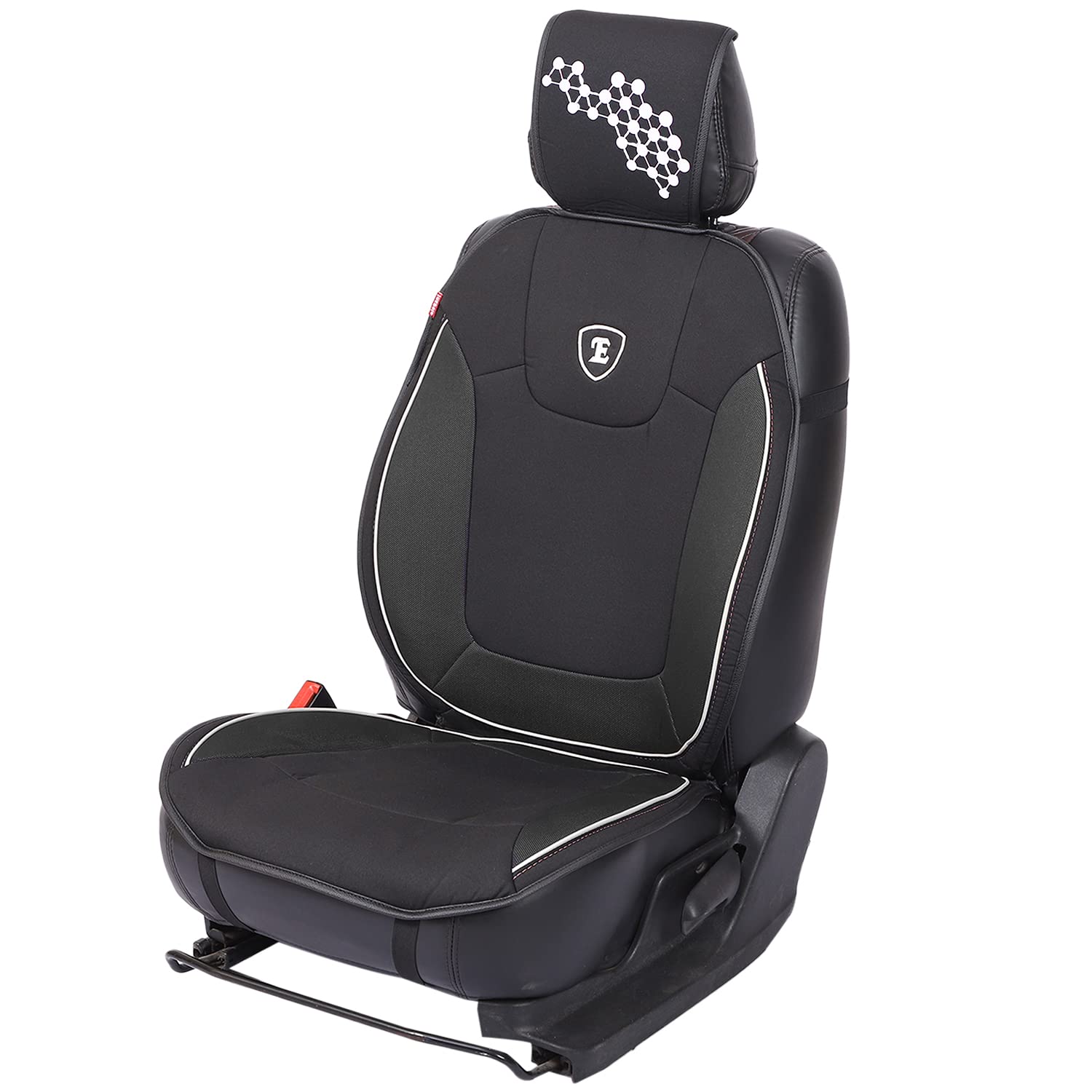 Elegant Coolpad Hex Full Car Seat Cushions for Driver Seats Only (Black and Grey, Polyester)