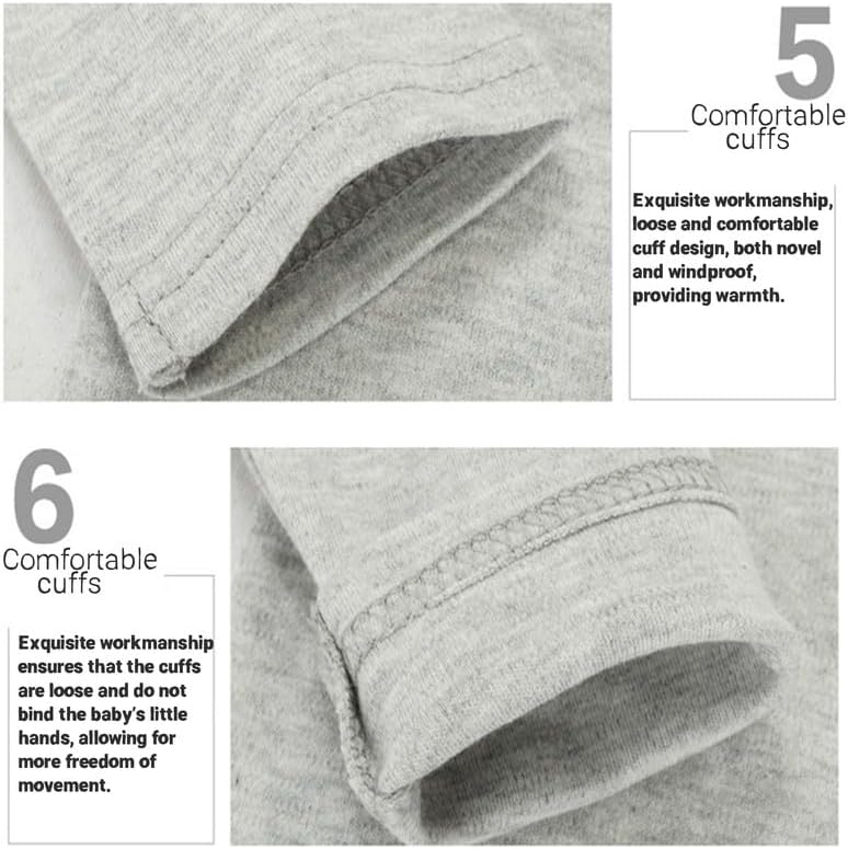 CuteOn Baby Unisex Cotton Long-Sleeve Bodysuits Solid Turtleneck Onesies - Image 4