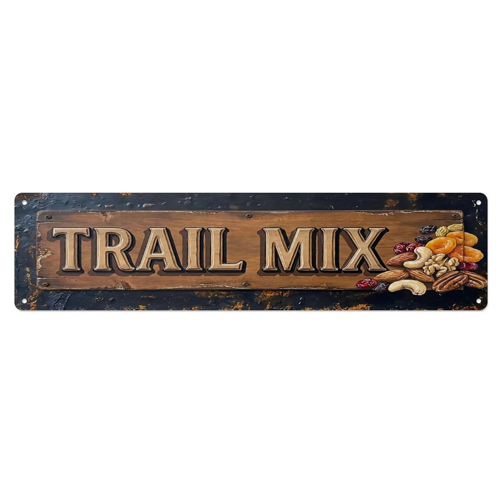 Vintage Trail Mix Energy Farmhouse Metal Tin Sign