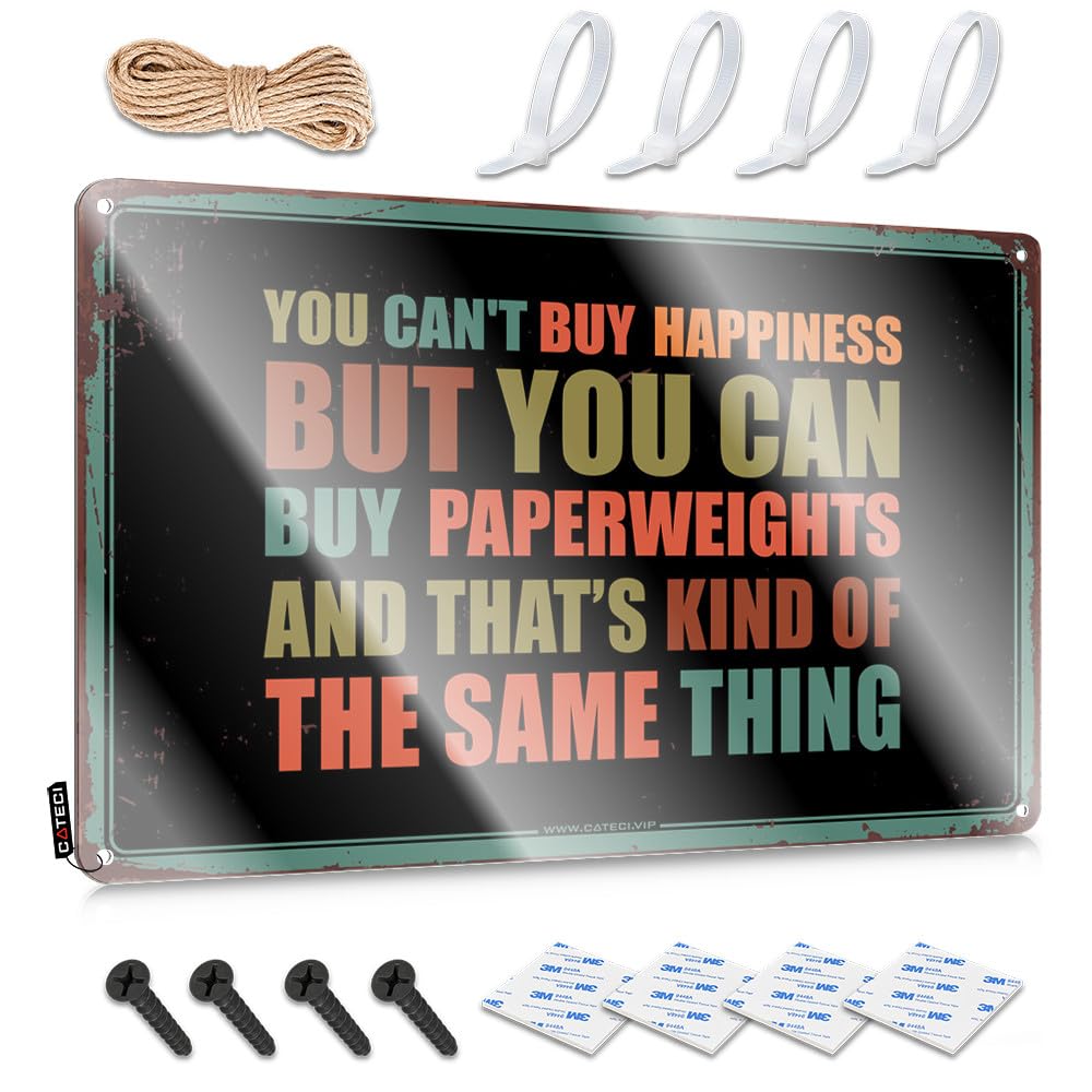 Fzfn Colour Sweet Decoration, Teen Decor Fun You Can't Buy Happiness But You Can Buy Paperweights | Farmhouse Bars Decor(30X40cm)