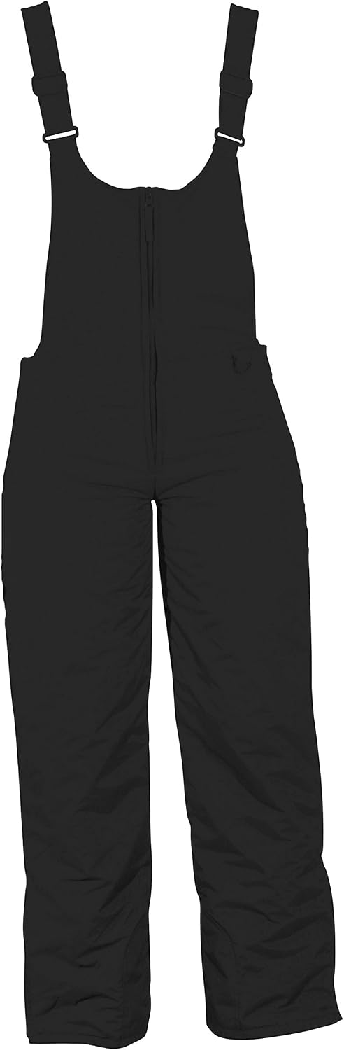 WhiteStorm Women's Insulated Ski Bib Winter Overall Pants (XXL, Black)