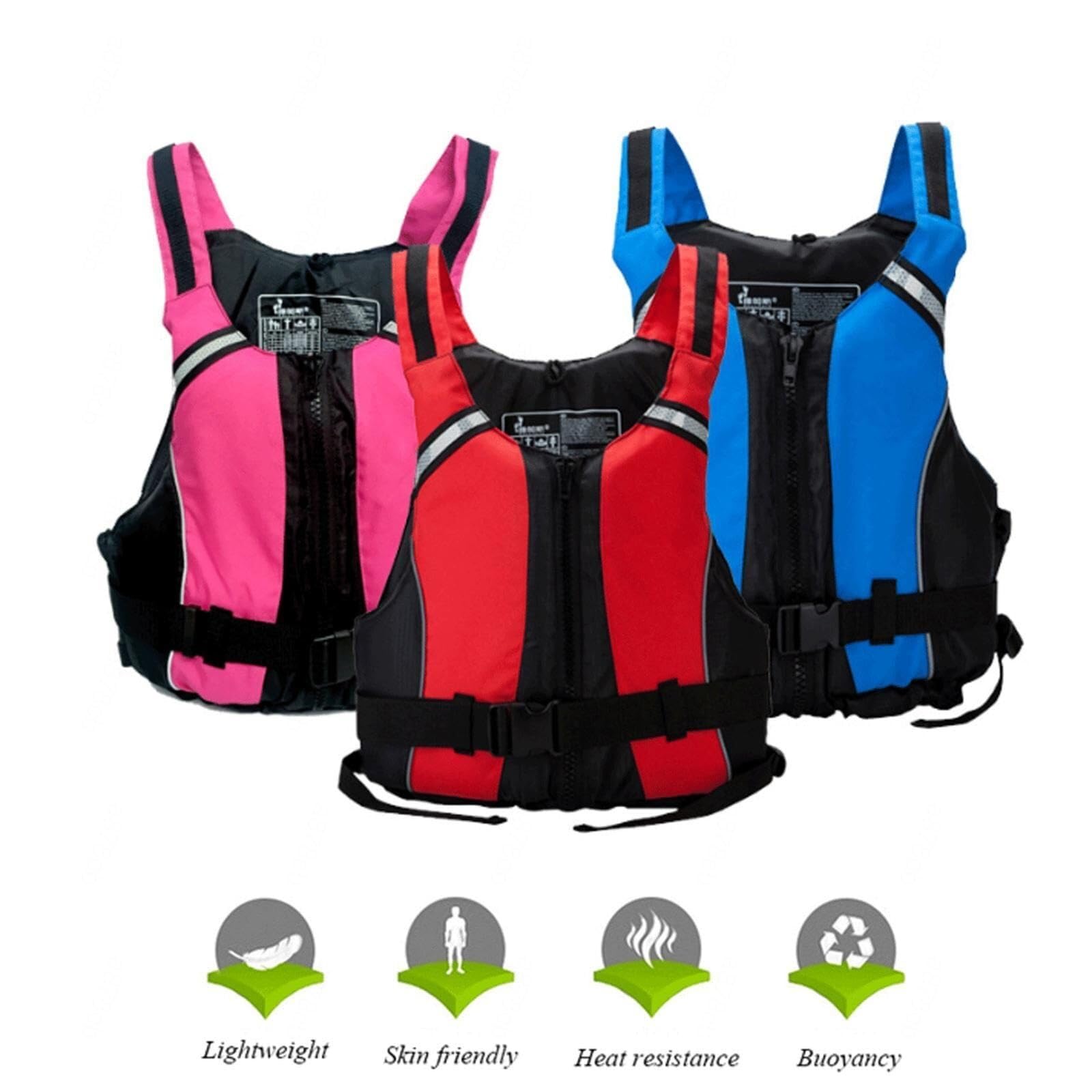 Adult Adjustable Float Jacket Safety Strap Kayaking Swimming Boating Fishing Water Sports Surfing Canoeing Rafting Diving Outdoor Safety Gear High Buoyancy Flotation Aid Vest