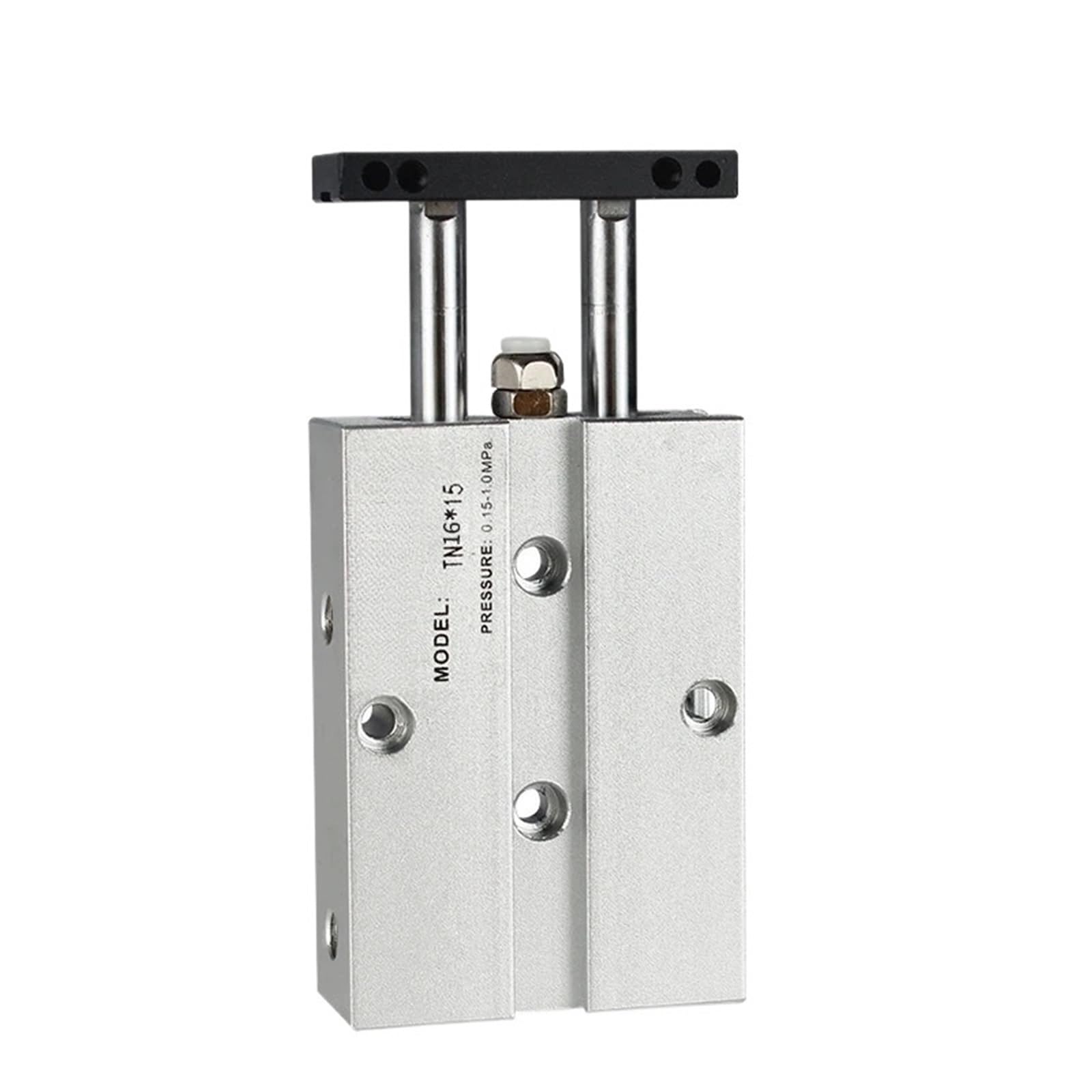 Vérin pneumatique TN16x20 double tige aluminium pour éviter le jeu mécanique