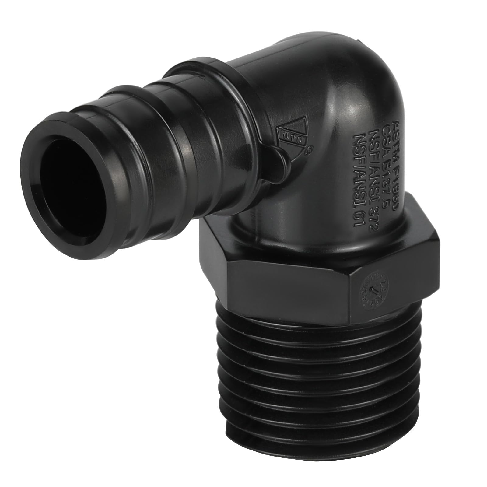 Paquete de 10 accesorios de expansión EFIELD Pex-A de polietileno PPSU, PEX-A codo NPT macho de 1/2 x 1/2 pulgadas, ASTM F1960