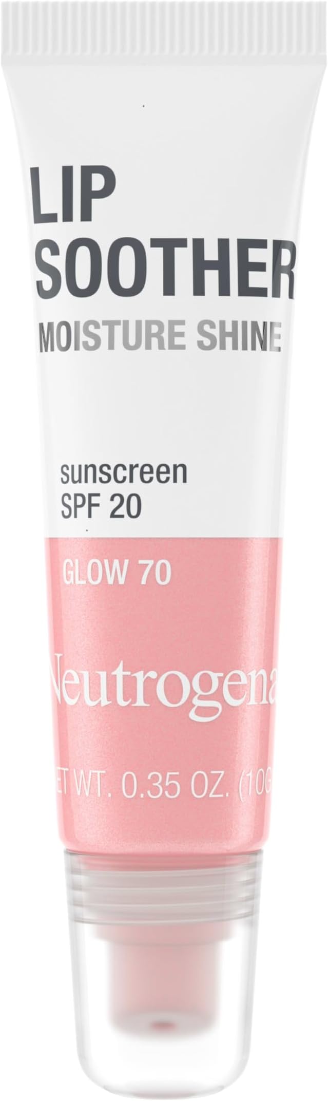 MoistureShine Lip Soother Gloss with SPF 20 Sun Protection, High Gloss Tinted Lip Moisturizer with Hydrating Glycerin and Soothing Cucumber for Dry Lips, Glow 70,. 35 oz