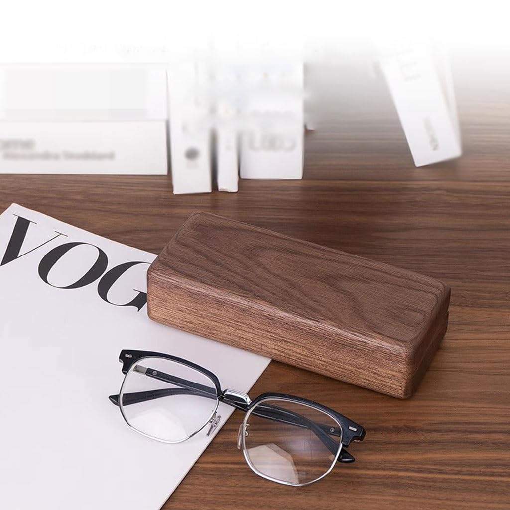 Boîte De Rangement Lunettes Rétro En Bois Massif Haut Gamme, À Portable Unisexe Étui à Lunettes pour Femme