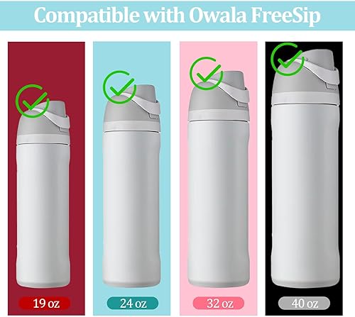 Miniatura 2 de FWUNYVN 4 tapones de repuesto compatibles con Owala FreeSip de 19243240 onzas, tapón de silicona para tapa superior de botella Owala Free Sip de 24