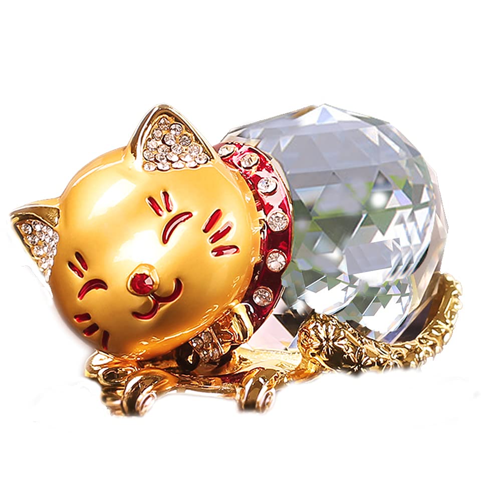 本翡翠、金運アップ猫金招き置き物 本翡翠、金運アップ猫金招き置き物 - メルカリ