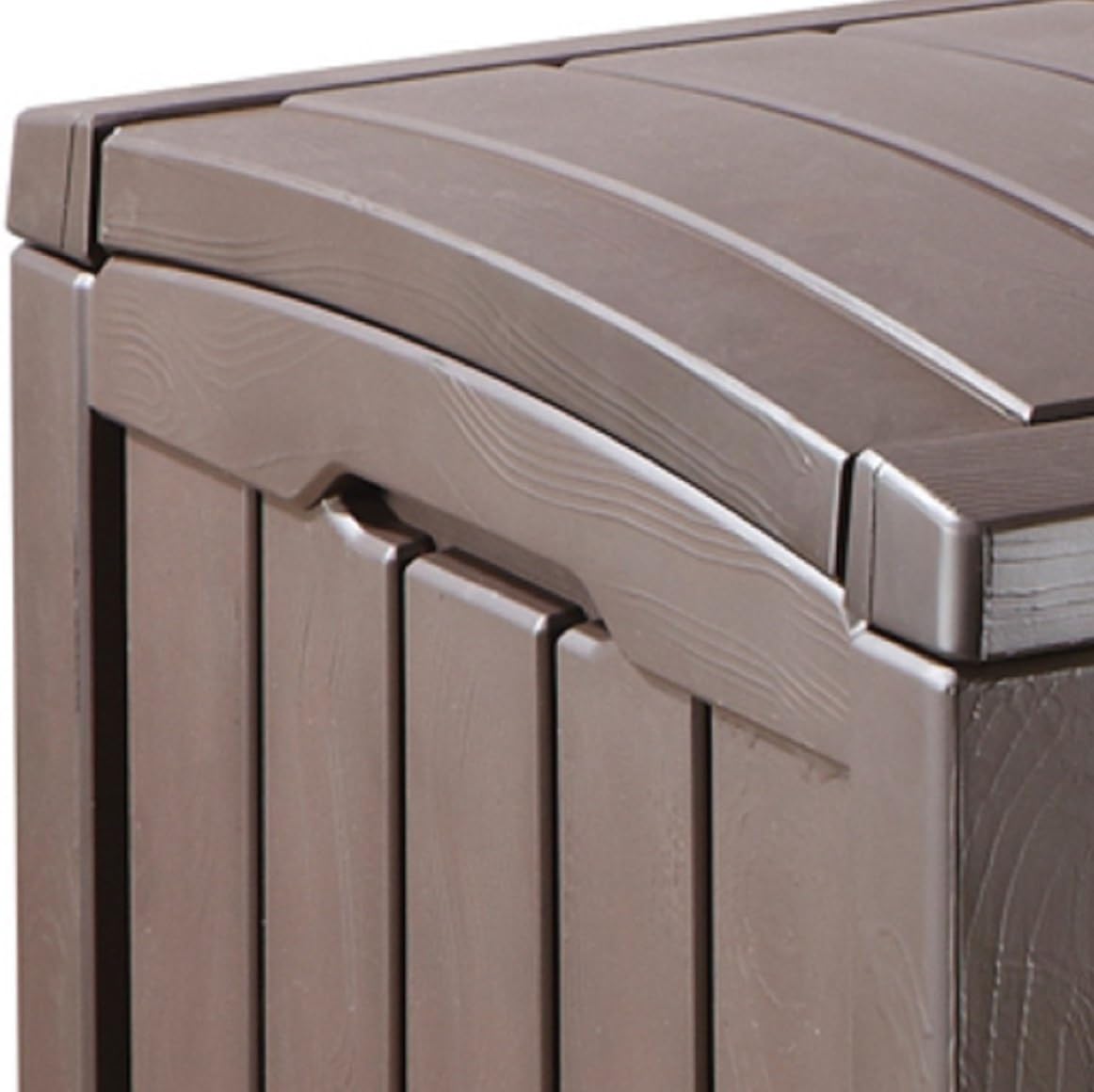 Keter Glenwood 101 Gallon Resin Large Deck Box-Organization and Storage for Patio Furniture, Outdoor Cushions, Garden Tools and Pool Toys, Grey & Black