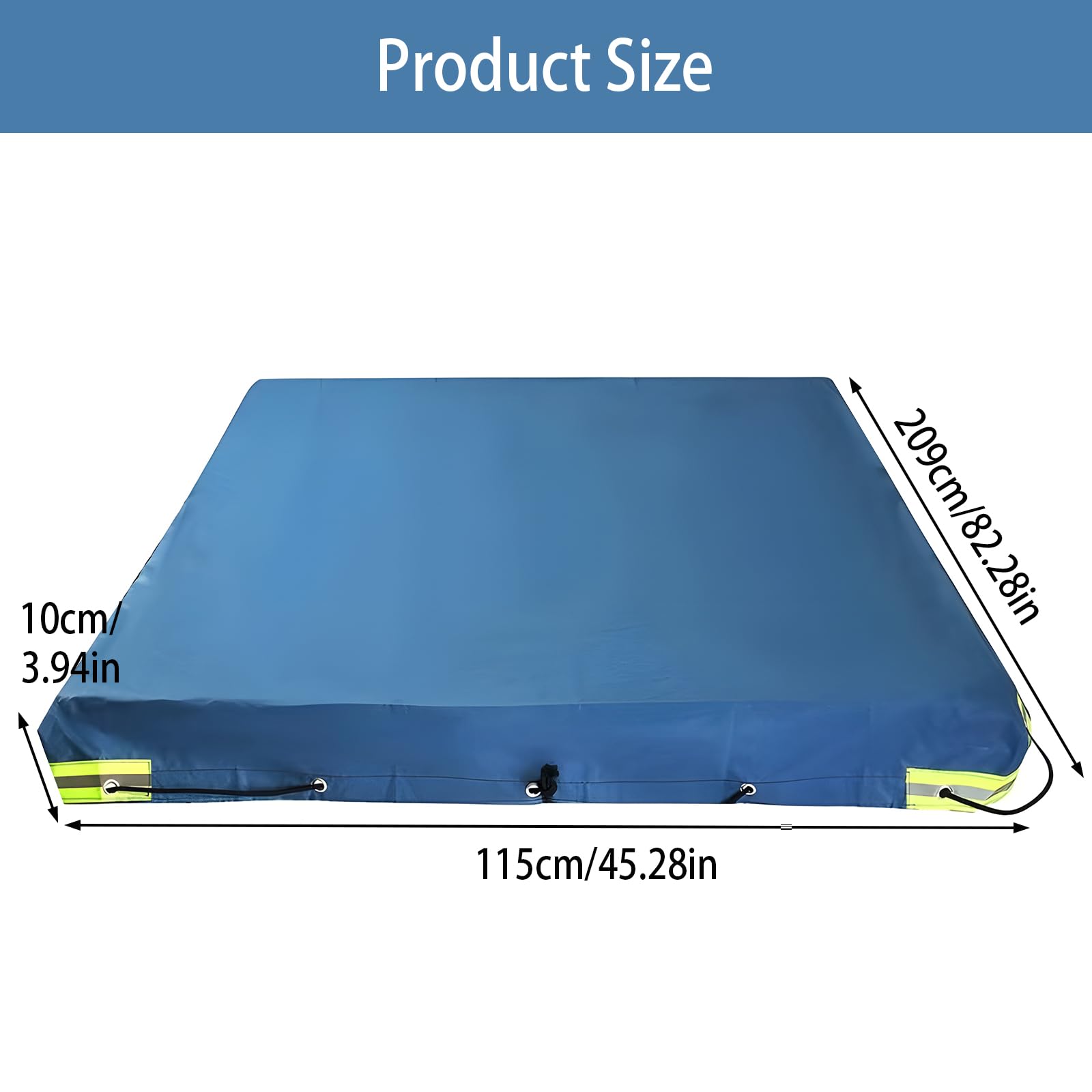 Płaska plandeka na przyczepę, 209 x 115 x 10 cm, plandeka na przyczepę z oczkami i 10 m liny, wodoszczelna i odporna na rozerwanie plandeka na przyczepę do samochodów osobowych o wadze 750 kg