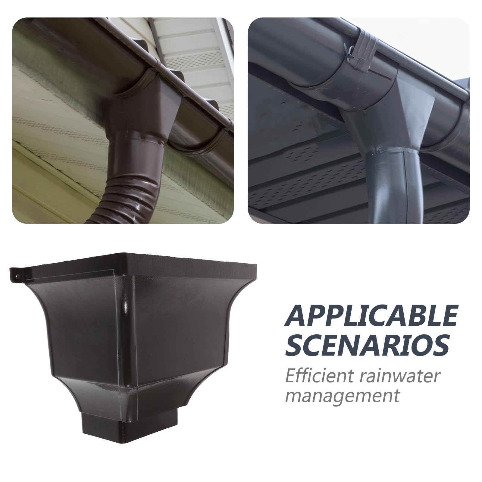 Adaptador de Bajante de Aluminio Curvo para Canaletas de Lluvia