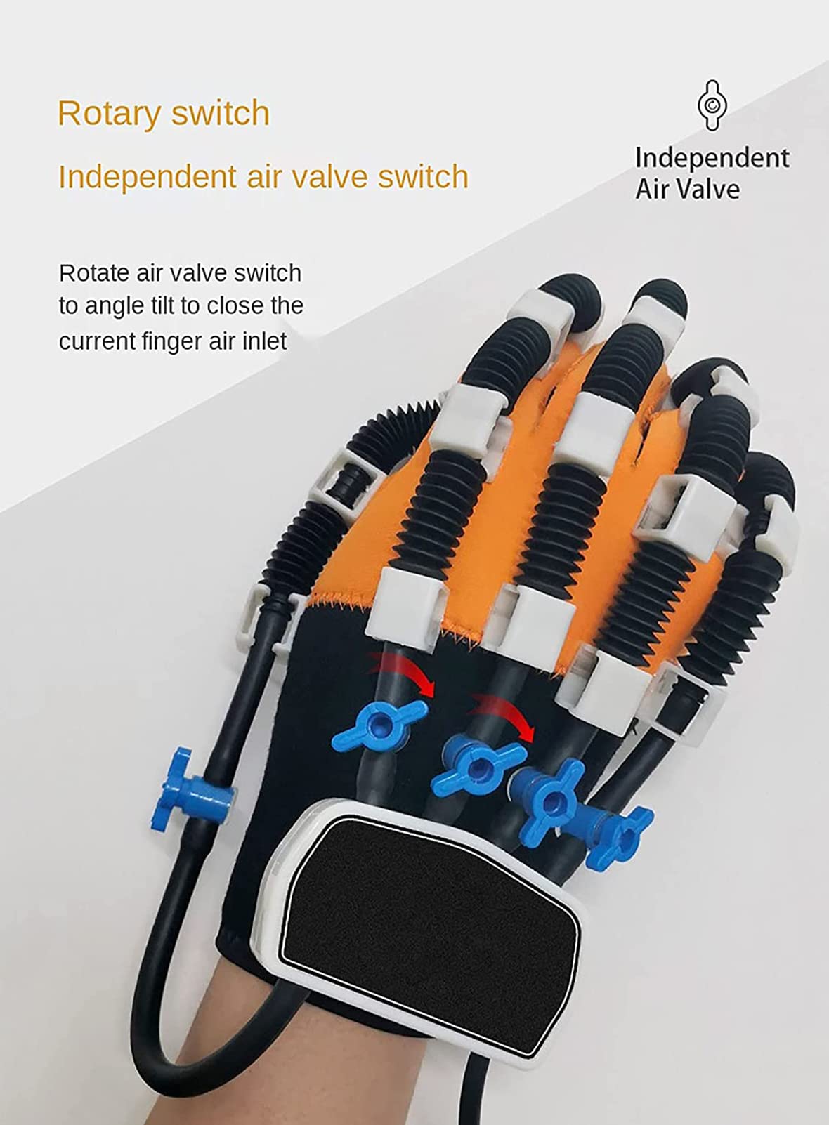 RSGK Dispositivo Eléctrico De Entrenamiento De Manos con Dedos, Guantes De Rehabilitación De Dedos para Pacientes con Hemiplejía por Accidente Cerebrovascular con Disfunción De La Mano