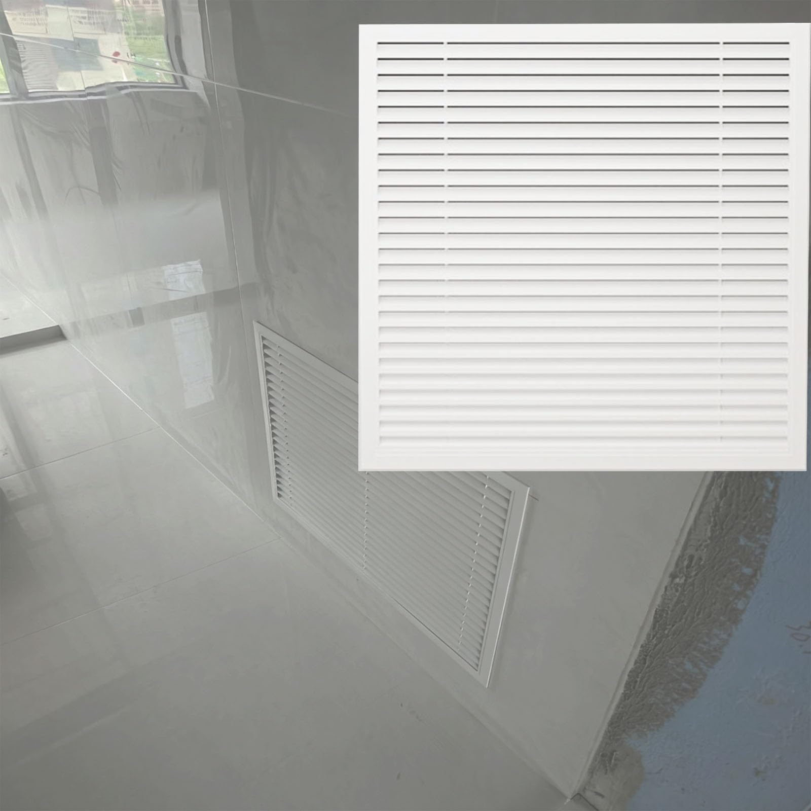 lüftungsgitter Weiße Heizkörperabdeckung 15 X 15, 20 X 30, 40 X 60, 80 X 80 Cm, Lamellen-Heizregal Aus Aluminiumlegierung Mit 2 Cm Tiefe(H 30 CM L 55 CM)