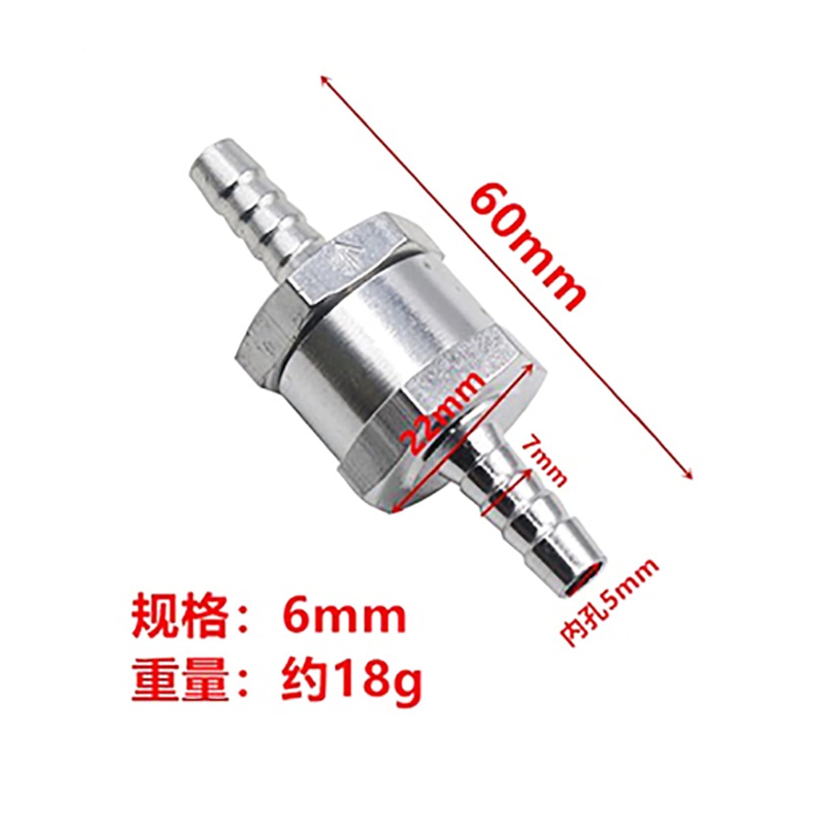 Valvola Di Non Ritorno Gasolio 2 Valvole Di Ritegno Carburante In Alluminio - Per Benzina, Diesel, Olio - Con Fascette Valvola Per Auto Barche Moto - Foto 4