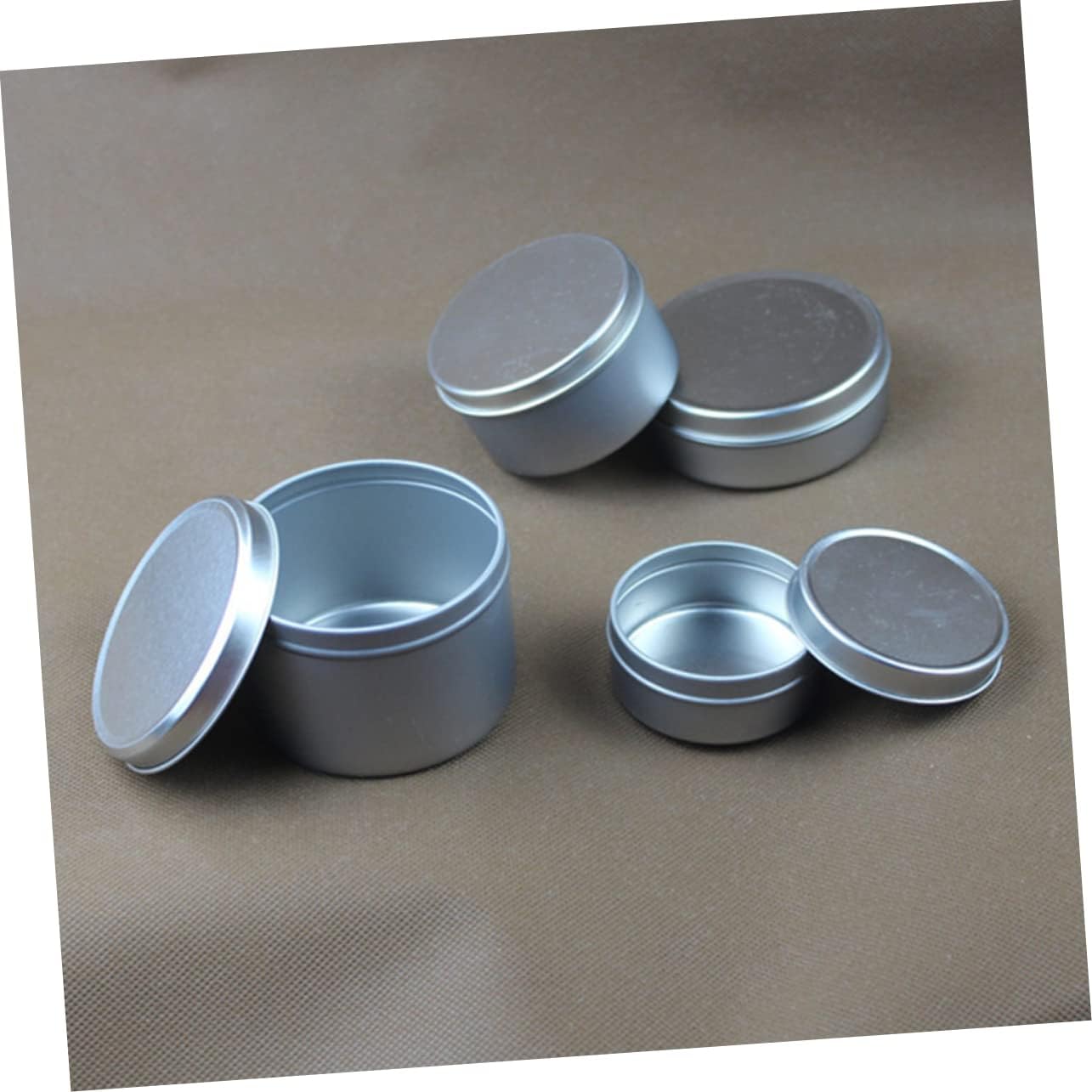 Gadpiparty 4 Pcs DIY Handmade Candle Making Iron Tins Scented Candle Containers for Crafting Travel Size Silver for Weddings and Home Decor