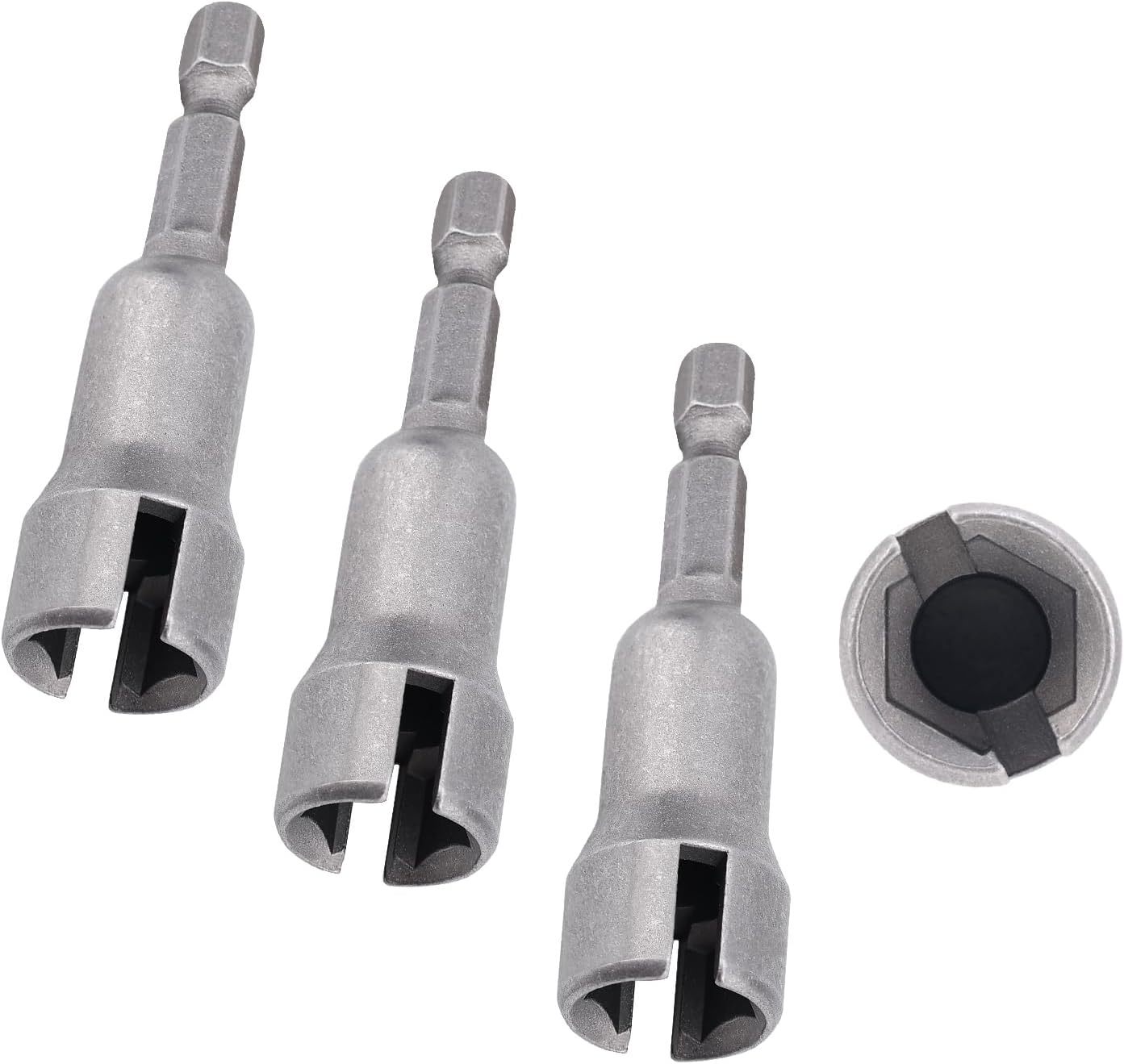 3pcs Wing Nut Drill Bit, Steel Hurricane Shutter Drill Bit Wingnut Socket Power Wingnut Driver Bit 1/4 Inch Hex Shank for Panel Nuts C Hook Bolts Eye Screws Q-Hanger