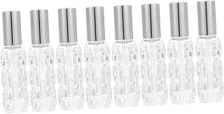 8pcs Refillable Glass Spray Bottles for Perfume with Silver Atomizer Sprayer Liquid Dispenser Travel Bottles Transparent Containers for Essential Oils and Fragrances