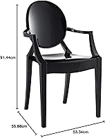 Vista 8 de Silla de Comedor transparente de Casper, Policarbonato, Negro