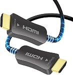 OREI 8K HDMI 2.1 câble 100ft – AOC Fibre optique active HDMI Câble, 48Gbps, 8K@60Hz, 4K@120Hz HDR10+, eARC, HDCP 2.3, Sans EMI, plaqué or, tressé en nylon