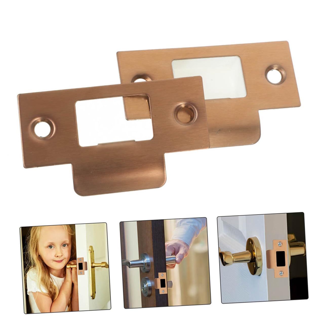 DOITOOL 12 Ensembles Accessoires de serrure de porte monter planche changer prise multiple crochets door lock verrou portail couvertures de porte plaque de renfort de porte gâche Plastique