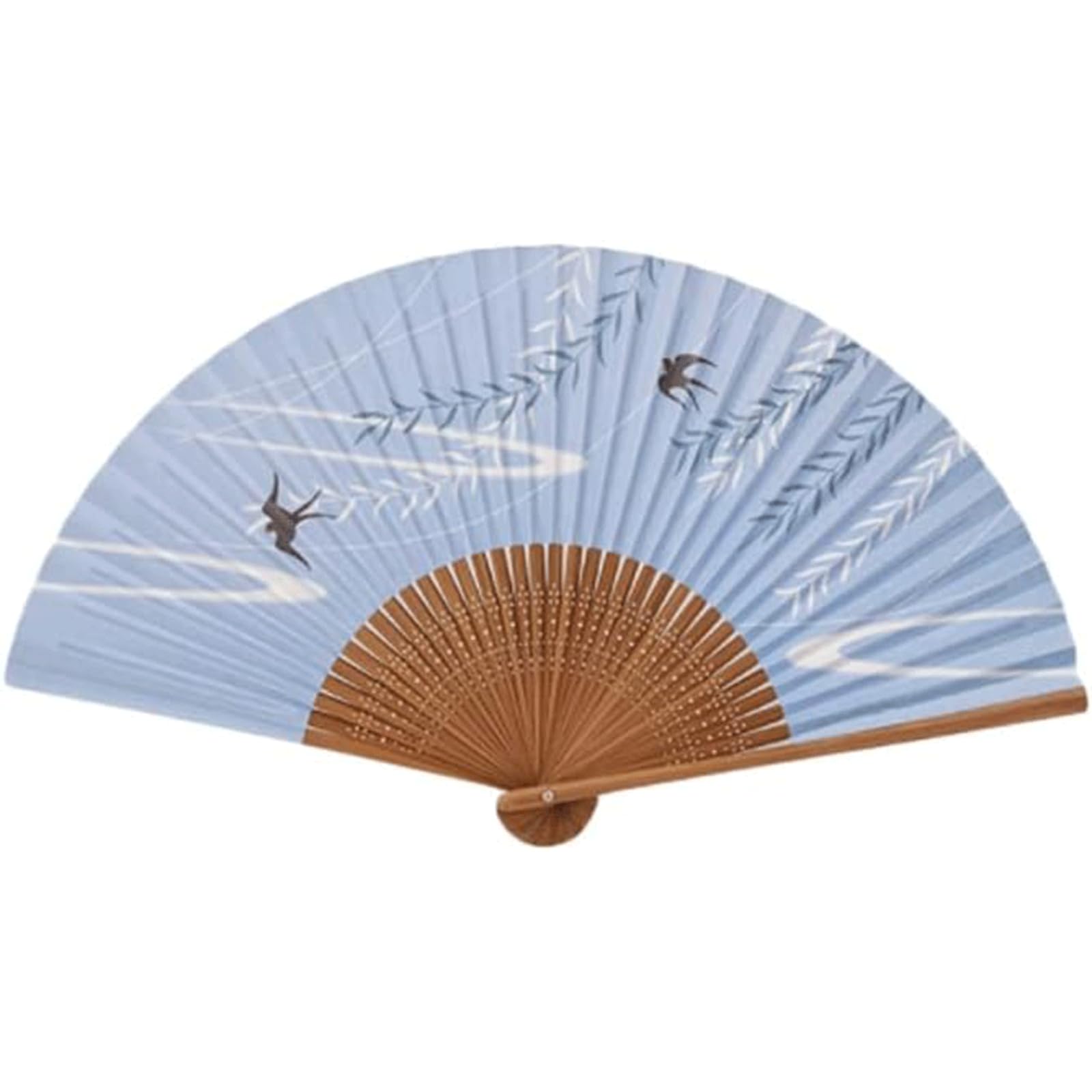 ZUMAHA Portátil Abanico de Mano de Doble Cara, Abanico Chino Pintado a Mano con Tinta, Encantador y Elegante Abanico Plegable japonés para Regalos de Mujer/Hombre Fresco