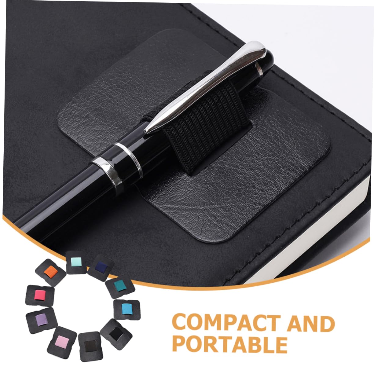 Tofficu 50stücke Teiliges Pu Pen Holder Für Notizbücher Selbstklebend Verschiedenen Farben Praktischer Stifthalter Für Schule Büro Und Reisen Für Jederzeit Einen Stift Benötigen