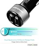 Fospower USB Chargeur de voiture 36W Charge rapide de Qualcomm 3.0 - UL Inscrit Mini Cigarette de recharge rapide à port double LED Adaptateur de Voiture Compatible avec iPhone iPad Airpods Samsung Galaxy Google Pixel Comprimé