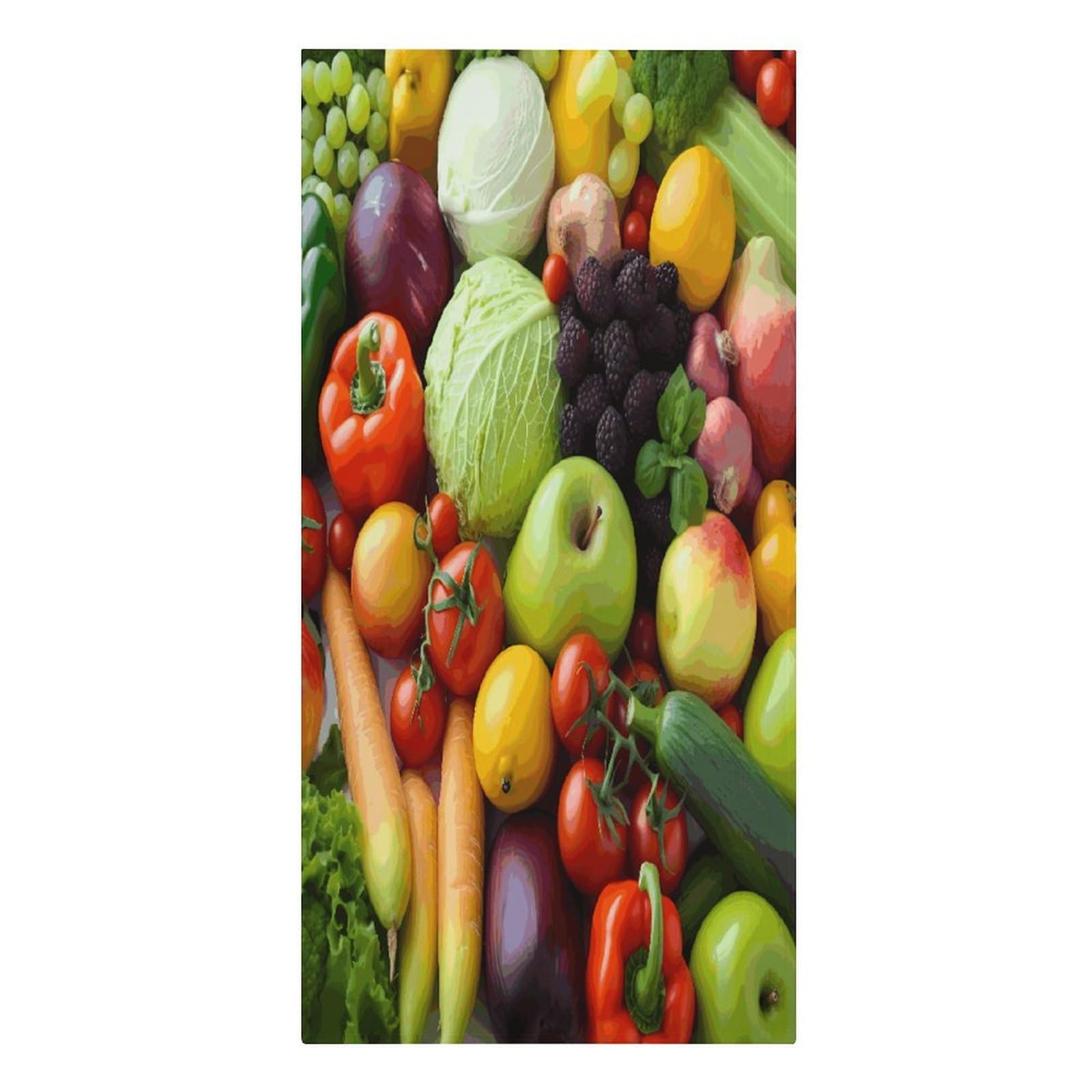 VstaDank Fresh Fruits and Vegetables Beach Towels 30"x61" Microfiber Super Absorbent Large Bath Towels Cozy Soft Swim Travel Towel Quick Dry Thin Pool Towel Beach Accessories for Outdoor Adult