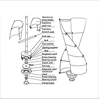 Vista 7 de 8000W turbina de viento vertical, generador de imán permanente 3 fase 12V 24V 48V generador de turbina de viento silencioso, 48V