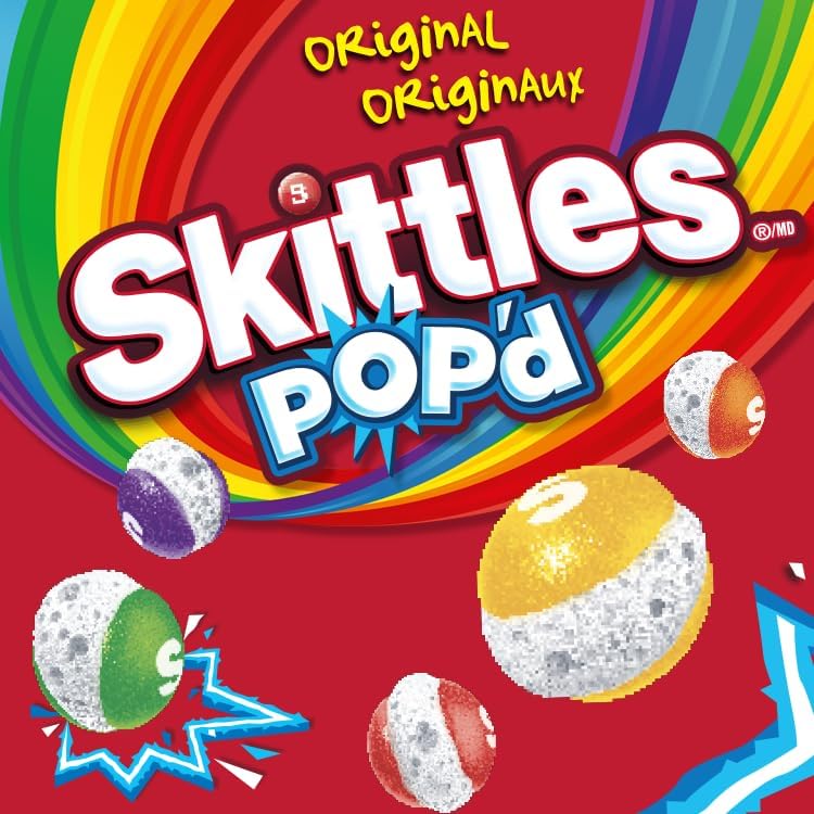SKITTLES POP’D Original Freeze-Dried Candy, Crunchy Fruity Candy Snack for Sharing, Movie Nights & Parties, 155g - Image 6
