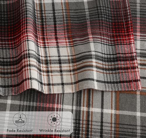 RUVANTI Flannel Sheets Full Size - 100% Cotton Double Brushed Bed Sheets Set, Deep Pockets 16 Inches, All Seasons Breathable & Extra Soft Full Sheets, Warm & Cozy, 4 Piece, Halloween Check - 3