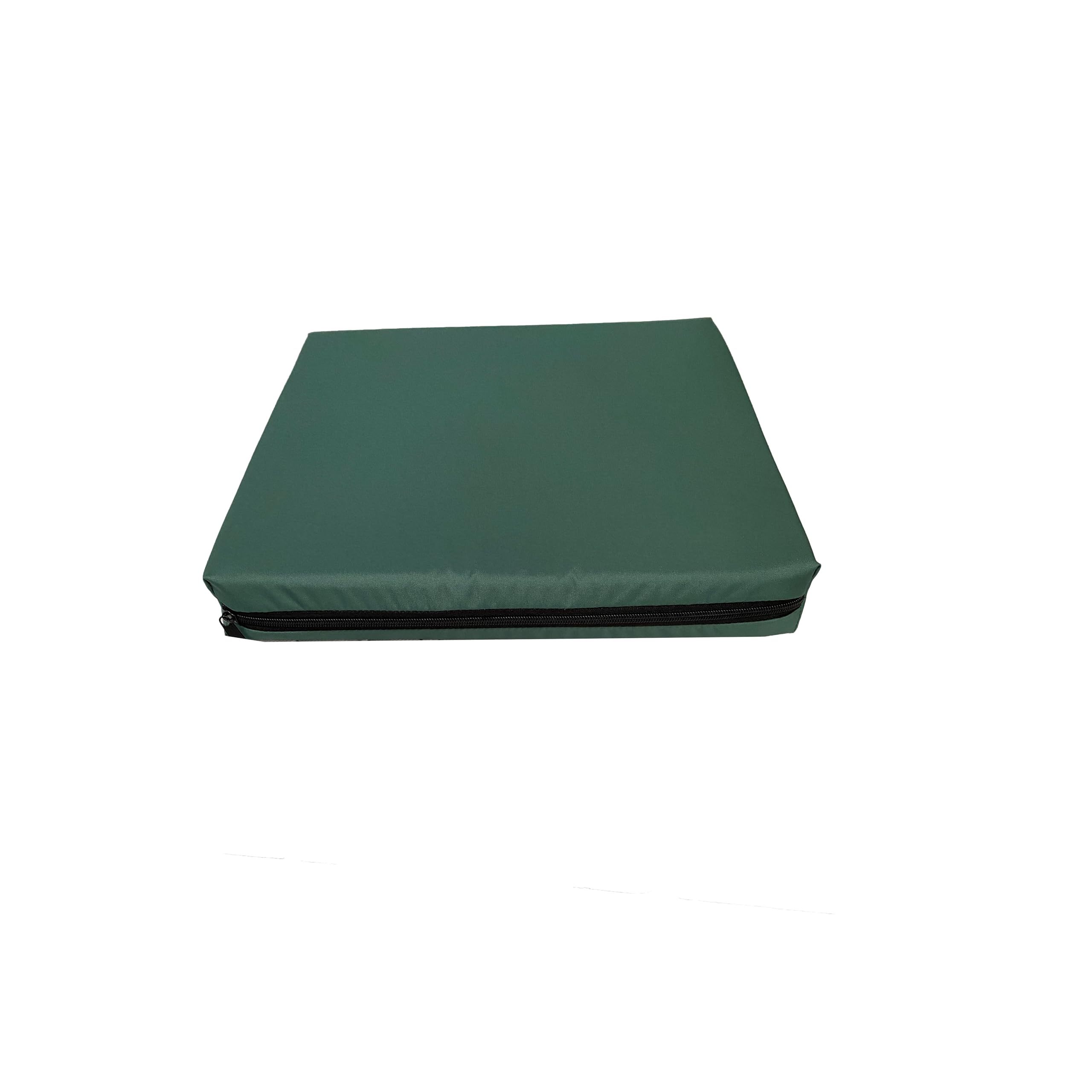 GRIZZLY FOAM 4cm Thick Waterproof Seat Pad Chair Cushion Kitchen Dining Living Room Patio Garden Rattan Furniture Foam Filled Strong Fabric Removable Zip Cover (Bottle Green, 38 x 38cm / 15" x 15")