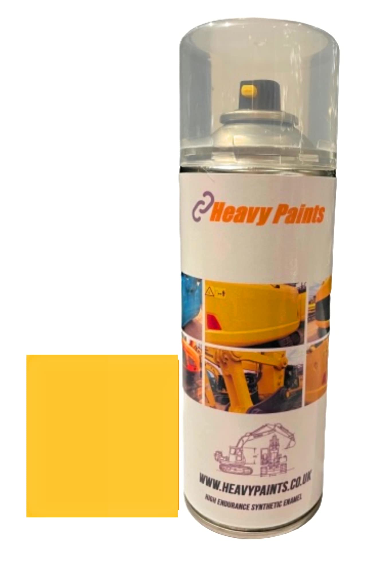 Heavy Paints Yellow Komatsu Excavator Synthetic Enamel Paint 400Ml Aerosol