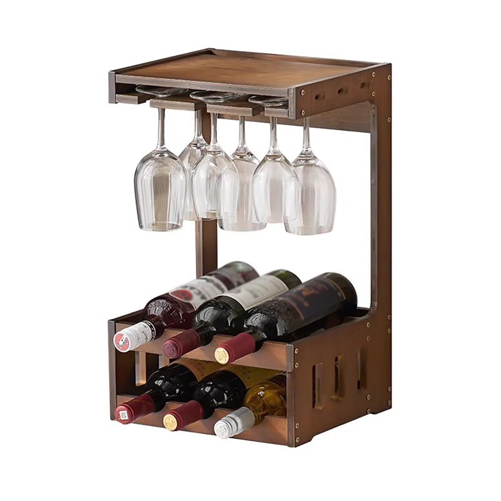Porte-bouteilles mural en bois robuste de style pastoral, facile à installer, décoration d'intérieur pour cuisine, bar, salle à manger – Solution de stockage de vin rustique