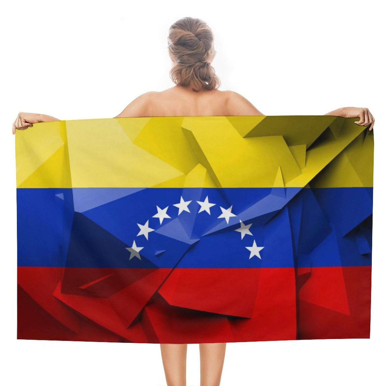 LEDFCVSU Beach Towel, Venezuelan Flag Bath Towel, Absorbent Towel for Swimming, Sports, Travel