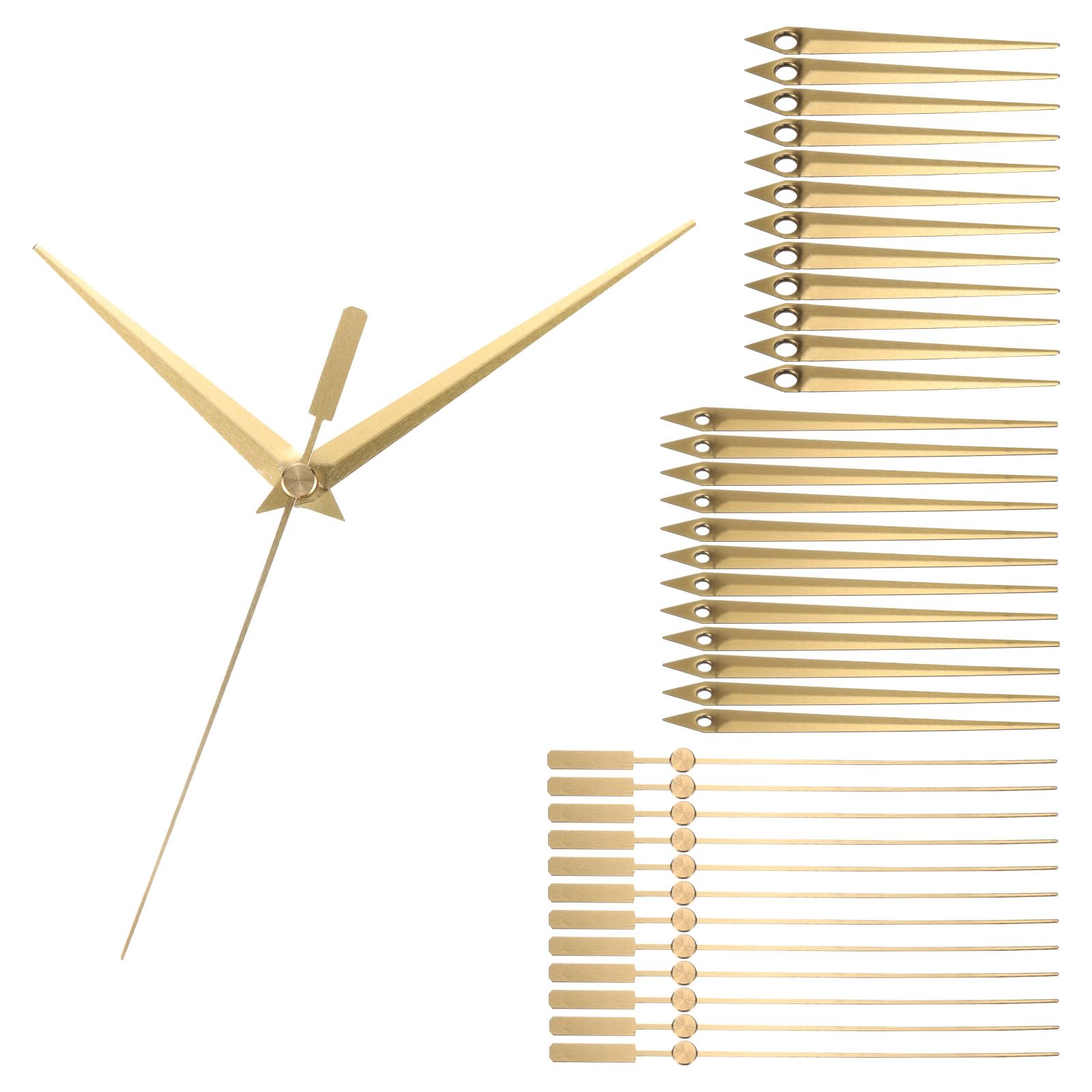 PATIKIL Replacement Clock Hands Kit, 12 Set Clock Mechanism Movement Aluminum Hands Parts Replacement for Repair DIY Gold, A02