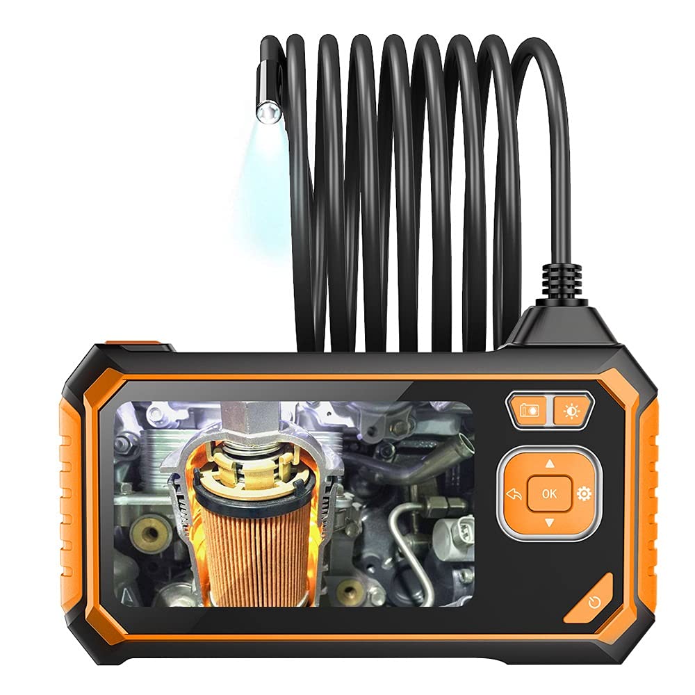 Industrial Endoscope, Sewer Plumbing Pipe Snake Camera, 4.3in LCD Screen, LED Lights, IP67 Waterproof, 1700Mah Battery, Max 64GB TF Card(10M/32.8FT Cable)