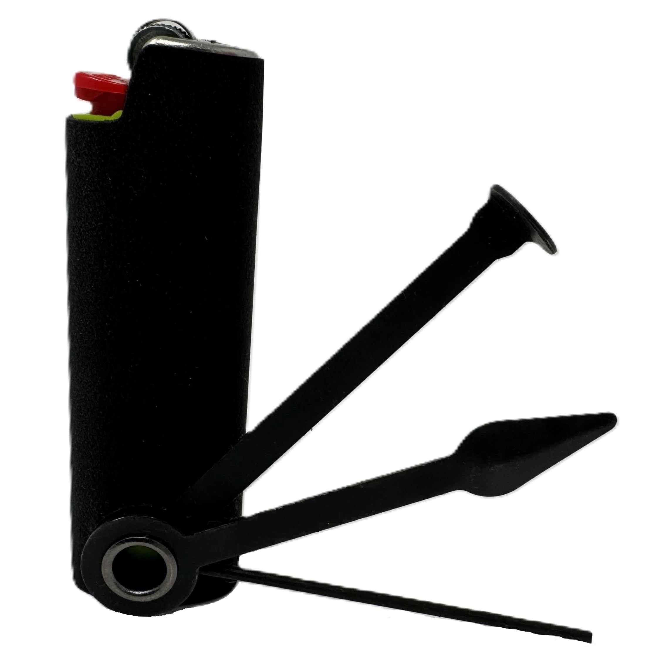 Metal Lighter Case Fits BIC Standard Full Size Lighter in J6, It Comes Multi-Tool in Function, EDC Multipurpose Outdoor Survival Lighter Sleeve in Black