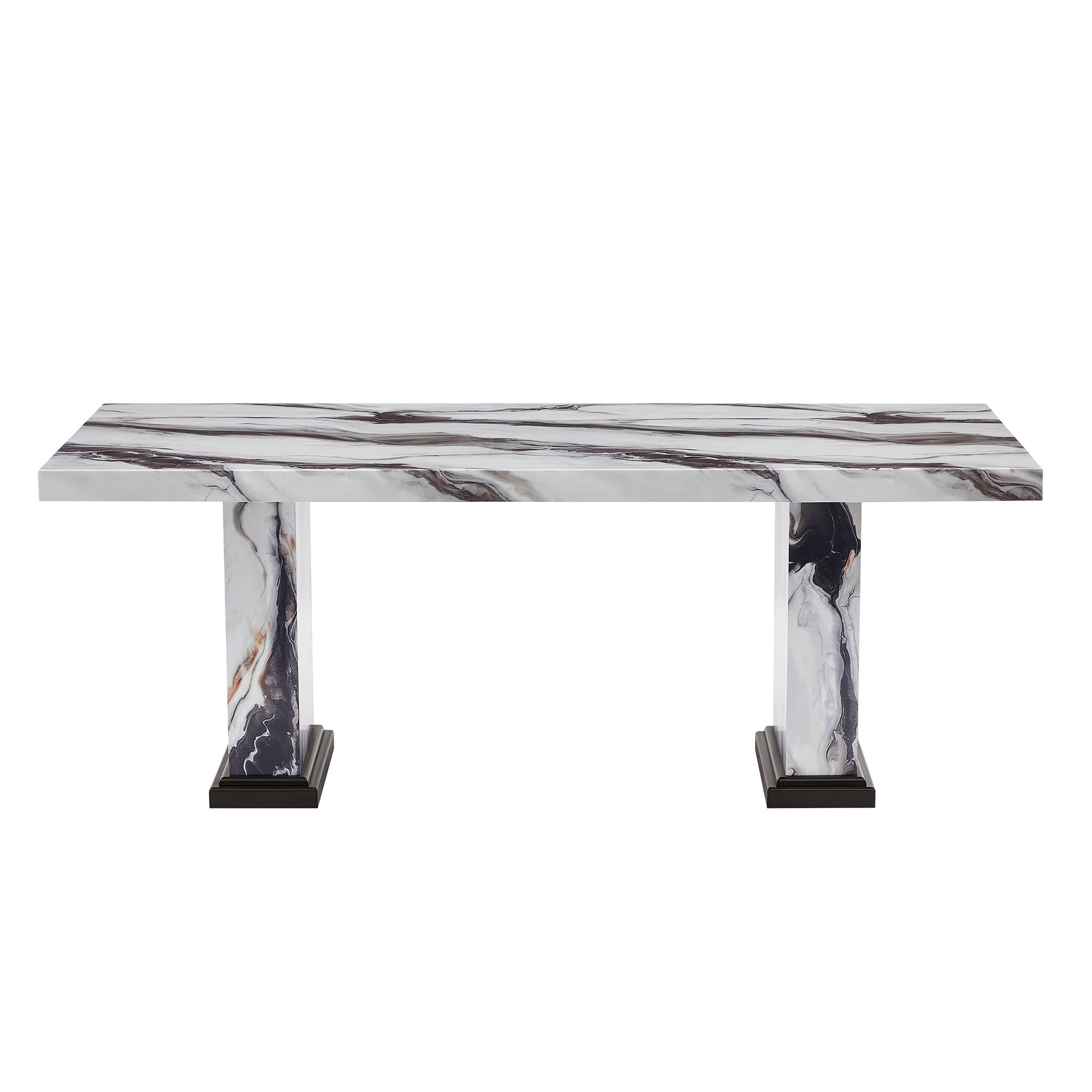 D8212DT Dining Table by Global Furniture USA – Engineered Wood, Black and White, Model AMZ-D8212DT