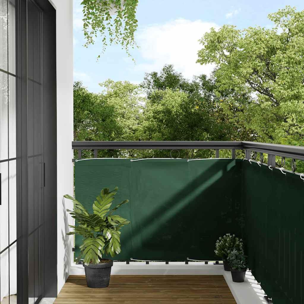 Protección visual para balcón, verde oscuro, 90 x 800 cm, 100% poliéster, Oxford PU UV, toldo lateral para exteriores, balcón, terraza, jardín