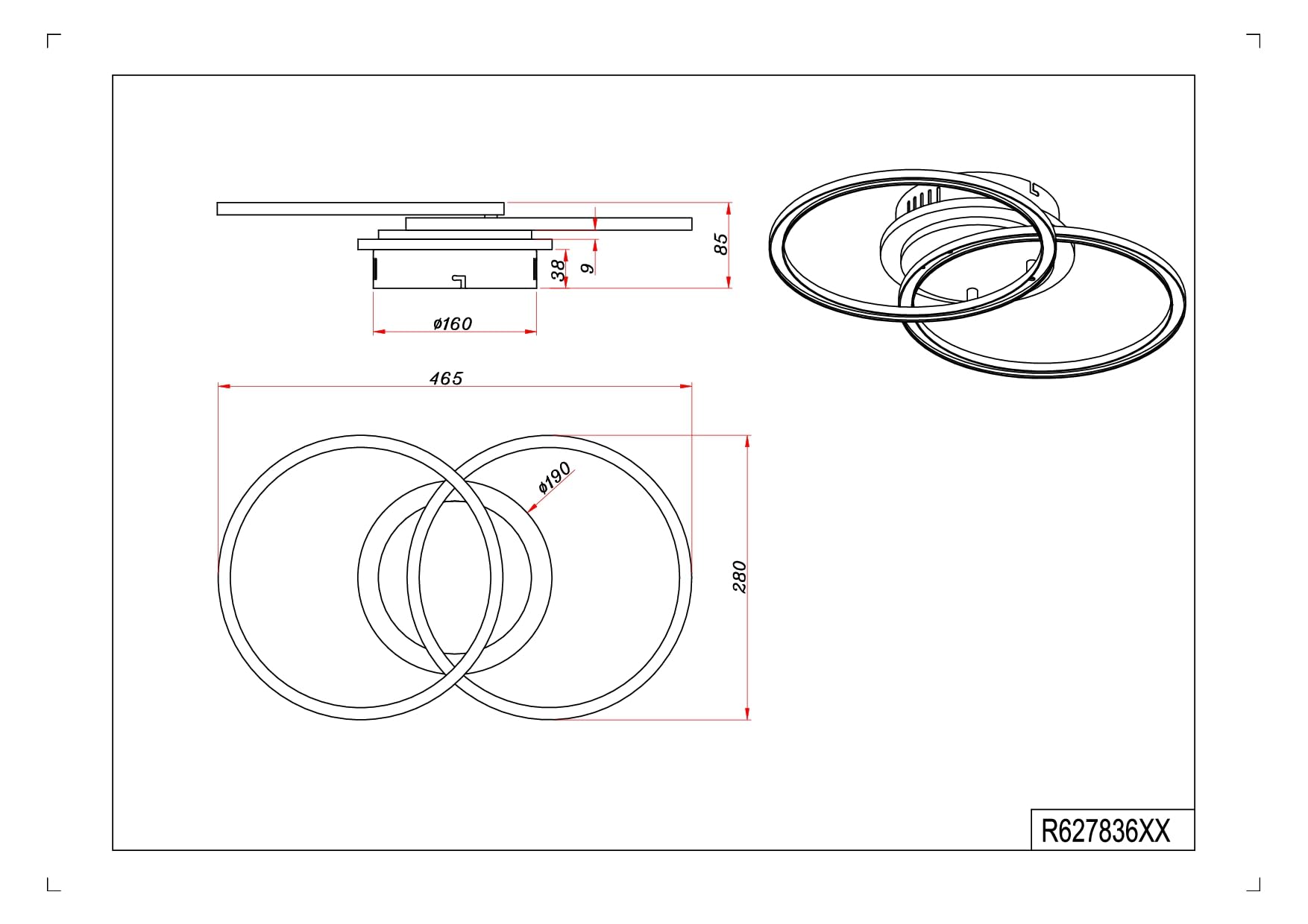 Reality, Lámpara de techo, Giro incl. 1xLED