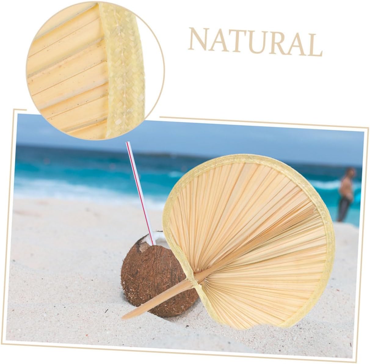 4pcs Chinese Handwoven Rattan Fan for Cooling Traditional Woven Design for Festivals and Outdoor Events