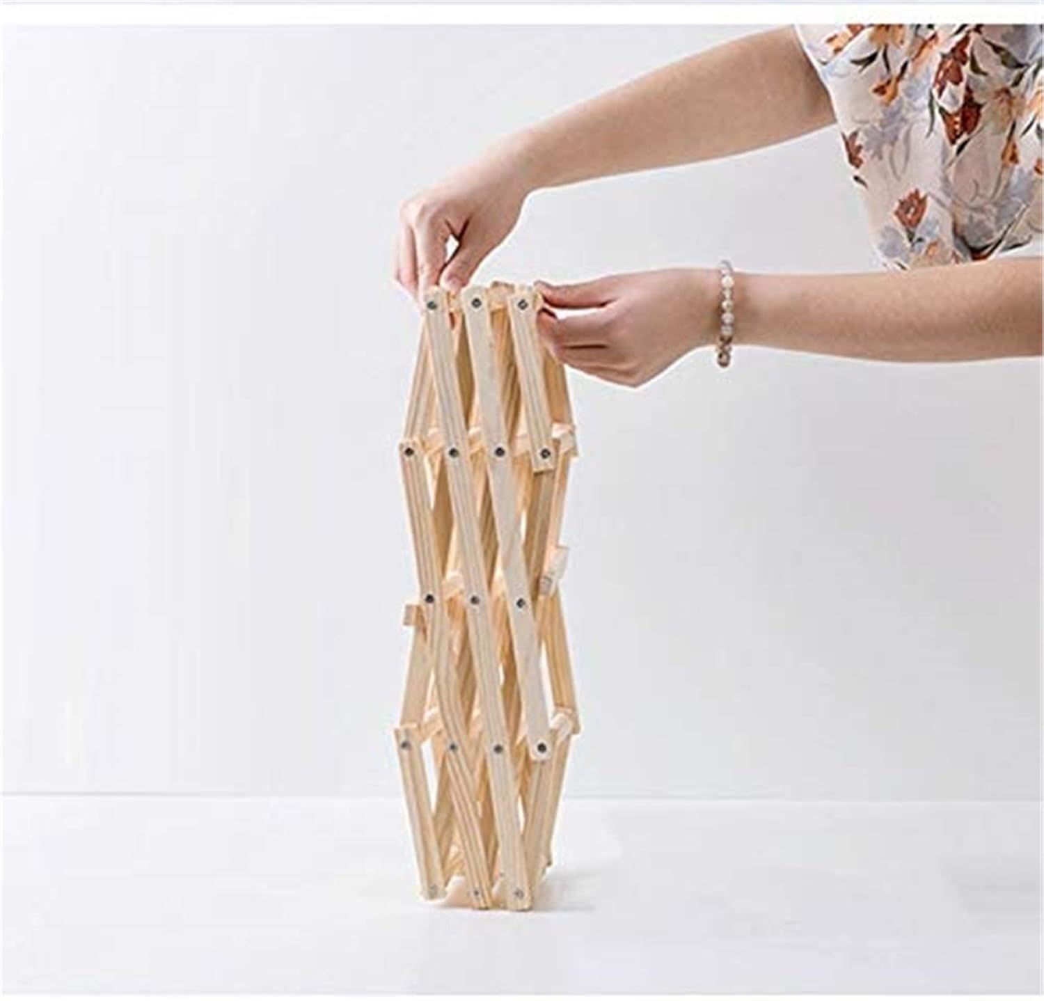 Foldable Wooden Countertop Cabinet Wine Holder Stand Cellar- Free Standing - Perfect for Bar Wine Cellar Basement Cabinet Pantry Etc - Hold 10 Bottles Wood.