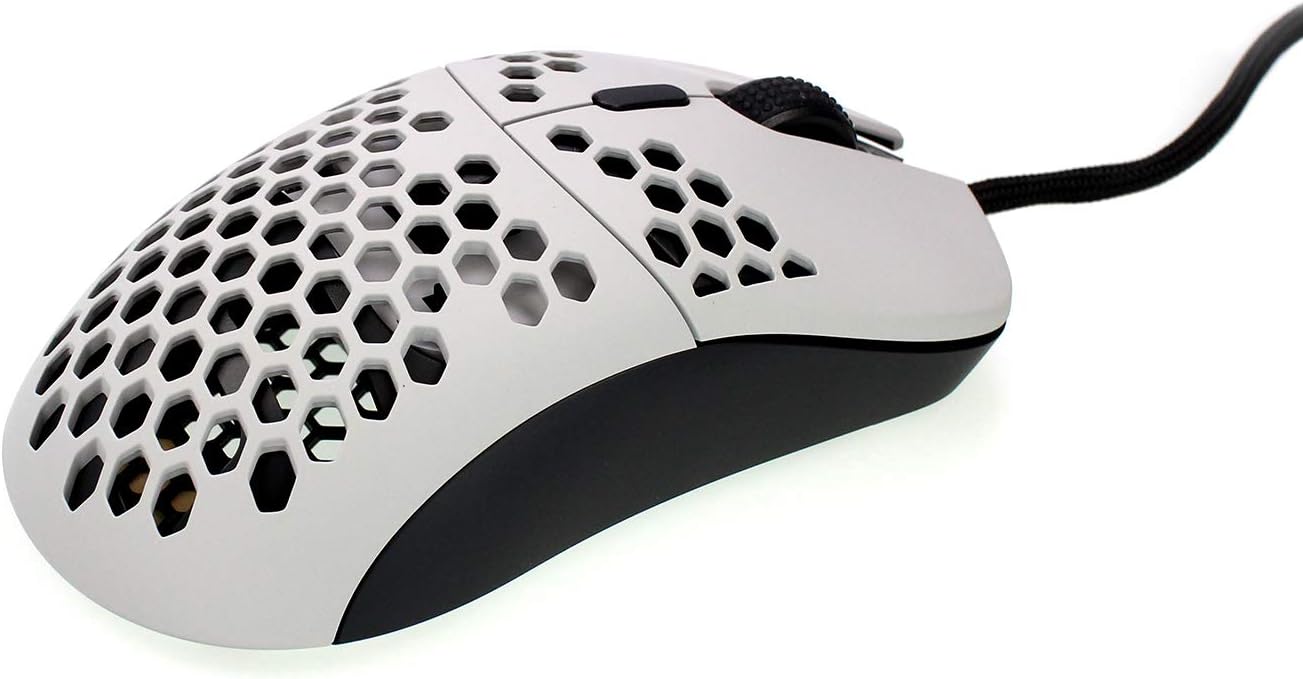 Gwolves Hati Ultra Lightweight Honeycomb Design Wired Gaming Mouse 3360 Sensor - PTFE Skates - 6 Buttons - Only 61G (Gray) image 4