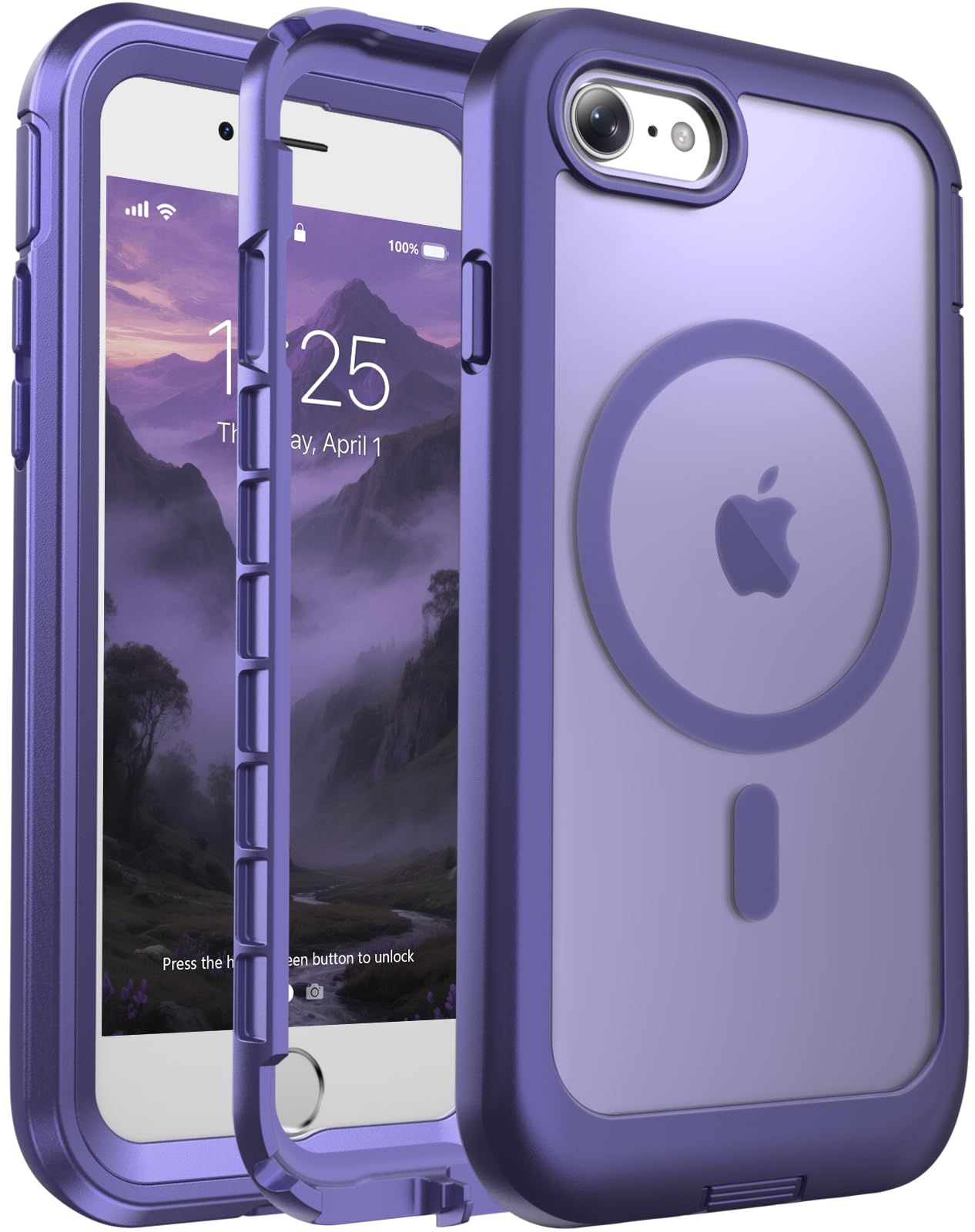 Magnetic for iPhone SE Case 3rd/2rd,iPhone 8/7 Case 4.7''-Dark Purple