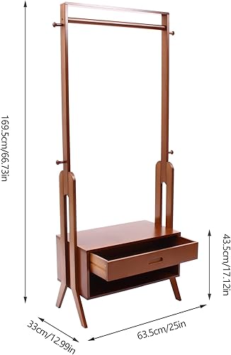 Miniatura 6 de Perchero de ropa 2 en 1, soporte resistente para colgar ropa con armario de almacenamiento, 4 ganchos, para dormitorios universitarios, campamentos,